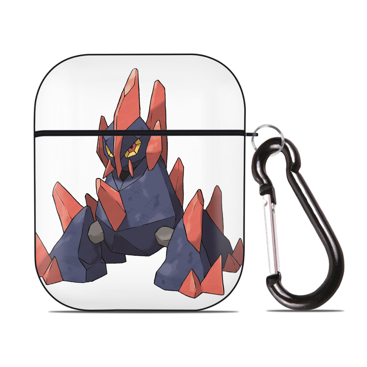 （画像用） ポケットモンスター Pokémon AirPods 第2世代保護ケース ハードシェル ブラック 耐衝撃・防指紋・カラビナ付き