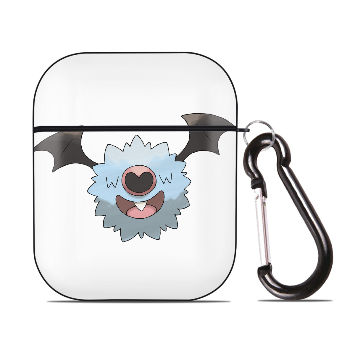 （画像用） ポケットモンスター Pokémon AirPods 第2世代保護ケース ハードシェル ブラック 耐衝撃・防指紋・カラビナ付き