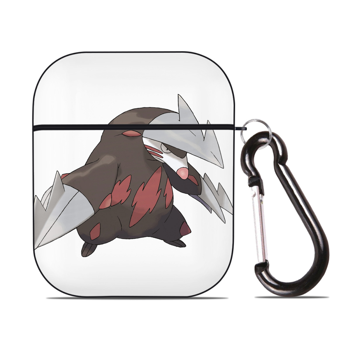 （画像用） ポケットモンスター Pokémon AirPods 第2世代保護ケース ハードシェル ブラック 耐衝撃・防指紋・カラビナ付き