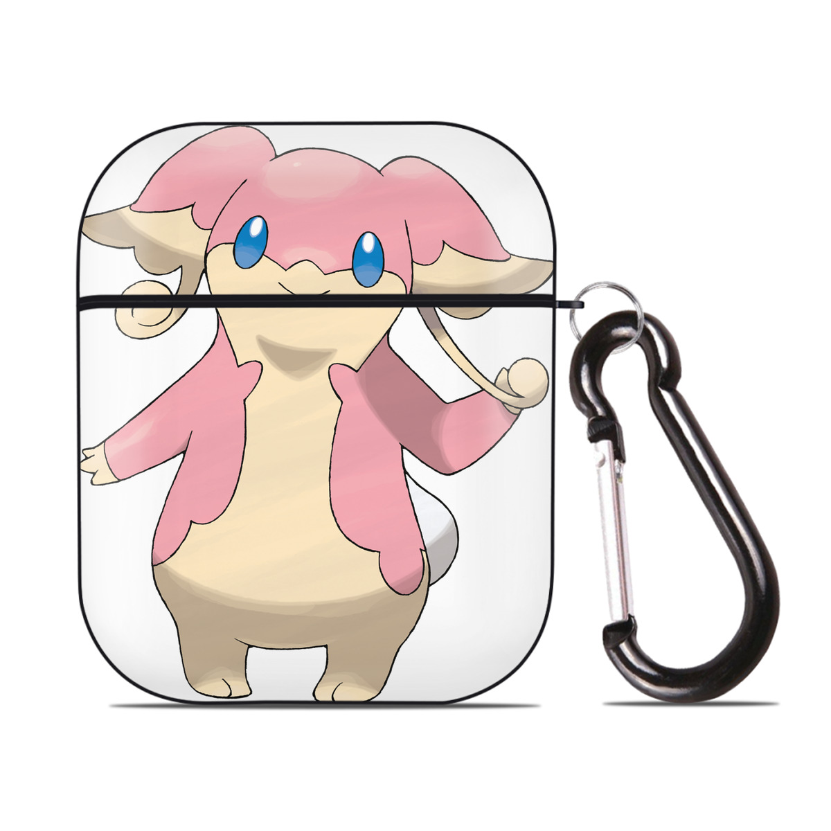 （画像用） ポケットモンスター Pokémon AirPods 第2世代保護ケース ハードシェル ブラック 耐衝撃・防指紋・カラビナ付き