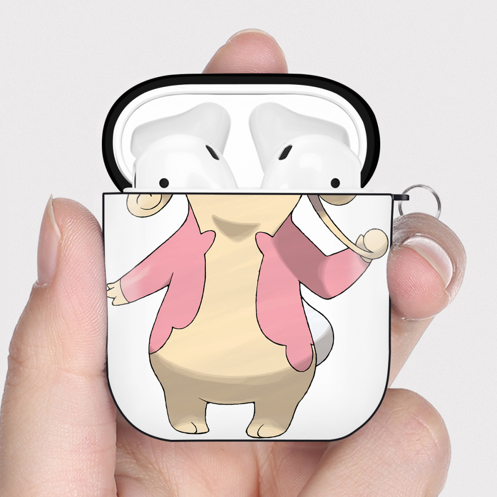 （画像用） ポケットモンスター Pokémon AirPods 第2世代保護ケース ハードシェル ブラック 耐衝撃・防指紋・カラビナ付き