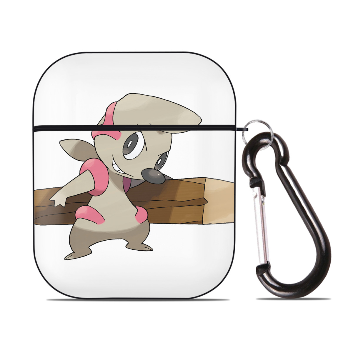 （画像用） ポケットモンスター Pokémon AirPods 第2世代保護ケース ハードシェル ブラック 耐衝撃・防指紋・カラビナ付き