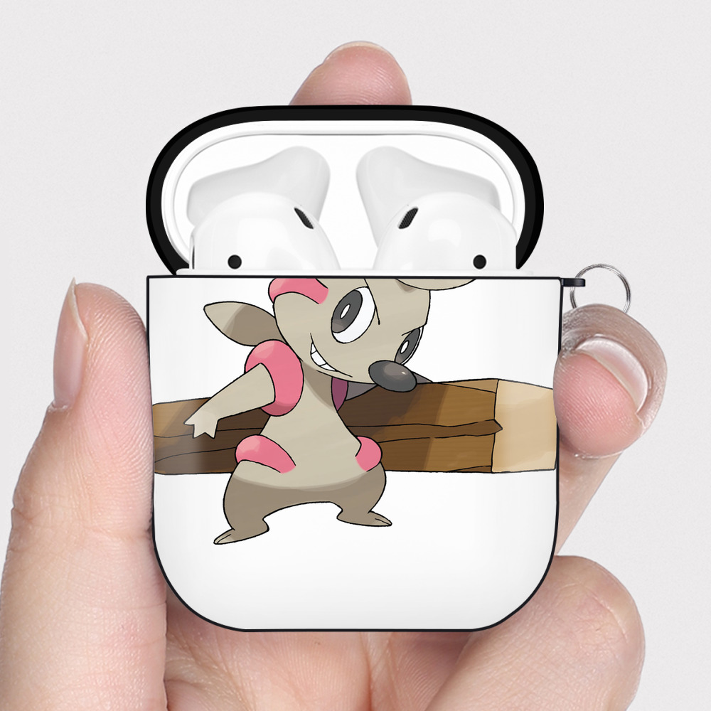 （画像用） ポケットモンスター Pokémon AirPods 第2世代保護ケース ハードシェル ブラック 耐衝撃・防指紋・カラビナ付き