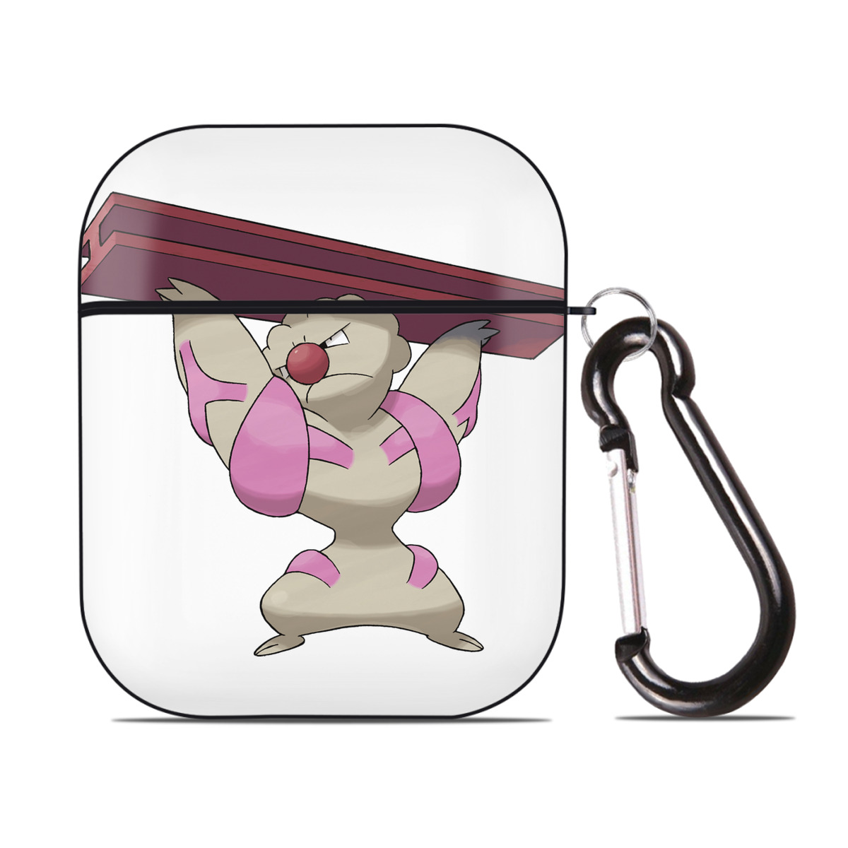 （画像用） ポケットモンスター Pokémon AirPods 第2世代保護ケース ハードシェル ブラック 耐衝撃・防指紋・カラビナ付き