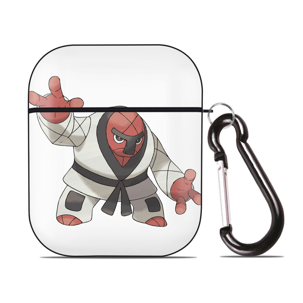 （画像用） ポケットモンスター Pokémon AirPods 第2世代保護ケース ハードシェル ブラック 耐衝撃・防指紋・カラビナ付き
