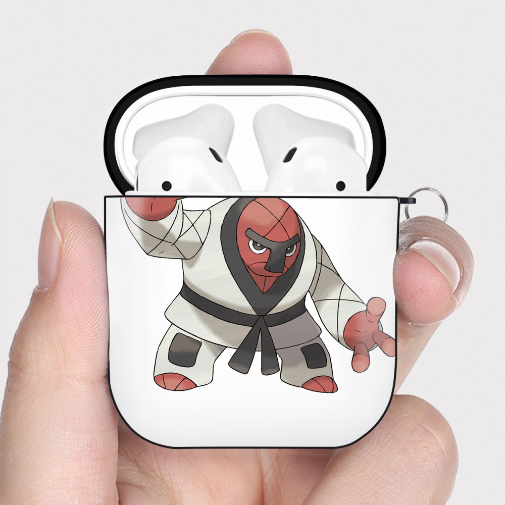 （画像用） ポケットモンスター Pokémon AirPods 第2世代保護ケース ハードシェル ブラック 耐衝撃・防指紋・カラビナ付き