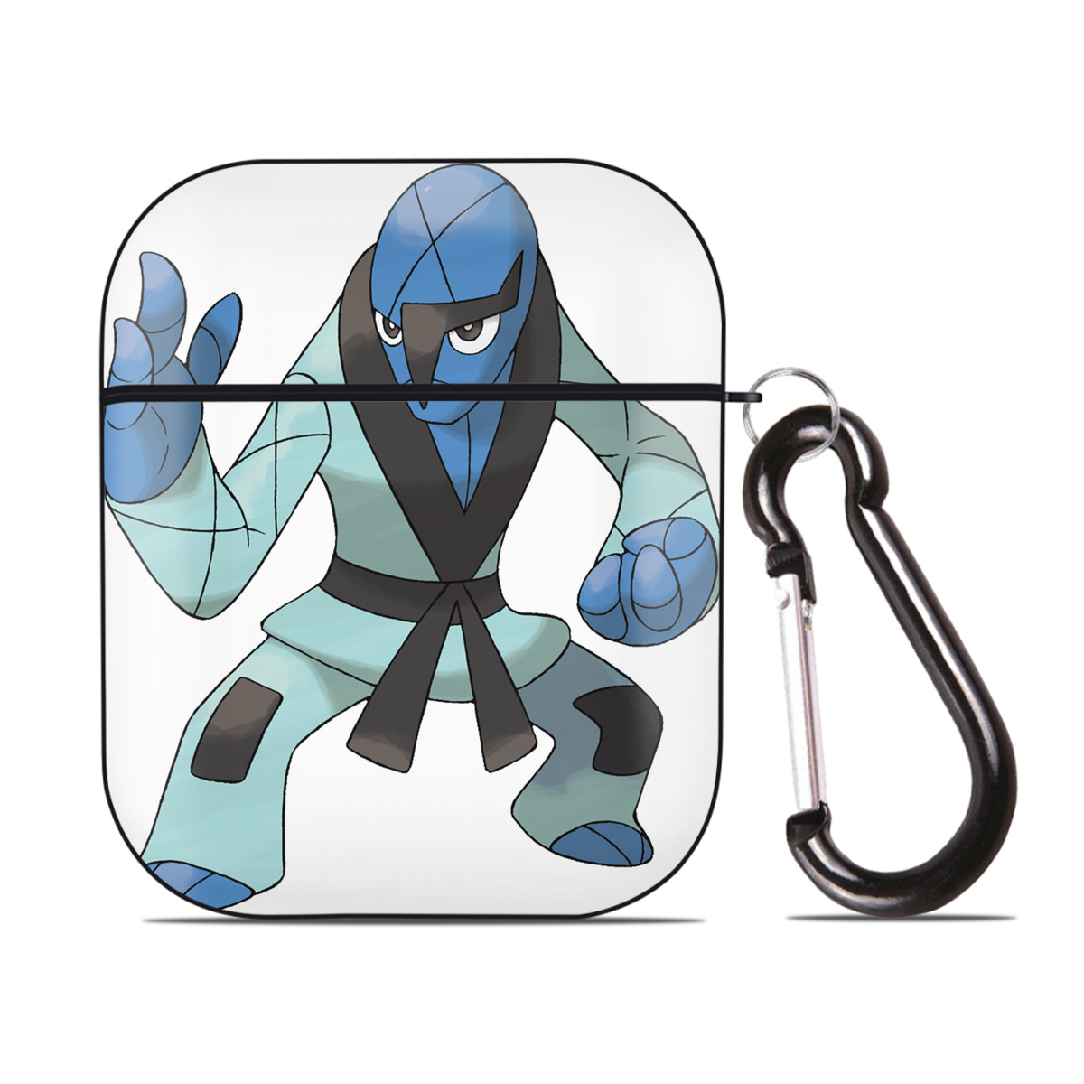 （画像用） ポケットモンスター Pokémon AirPods 第2世代保護ケース ハードシェル ブラック 耐衝撃・防指紋・カラビナ付き