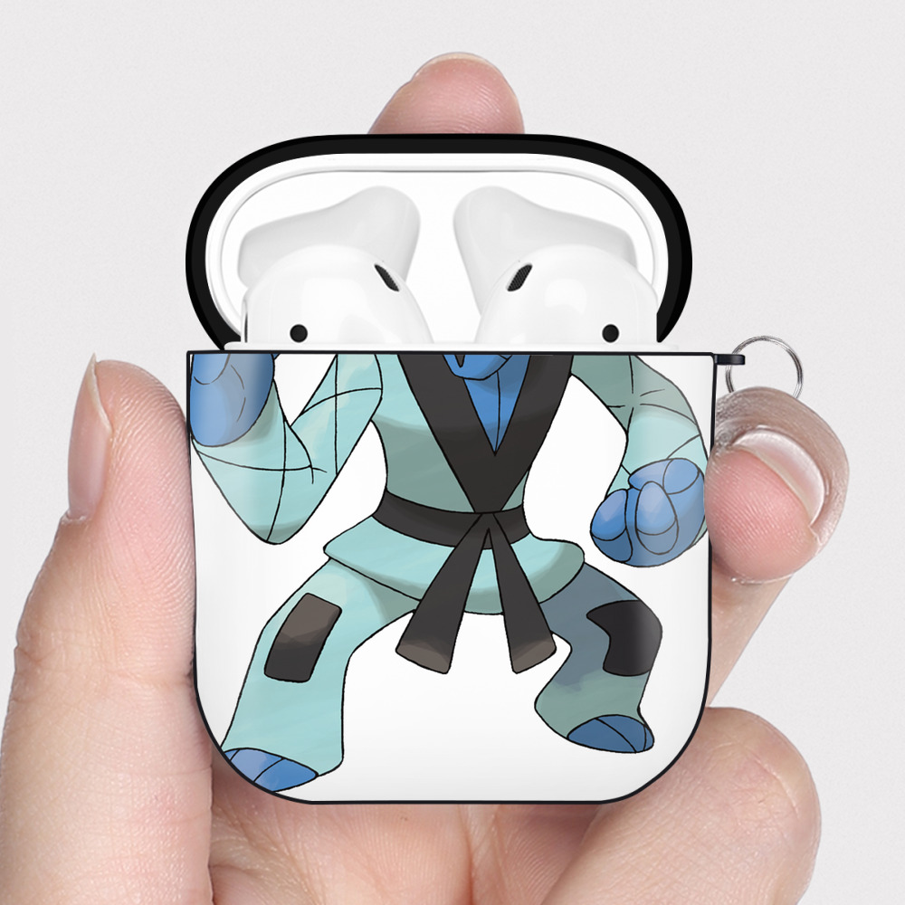 （画像用） ポケットモンスター Pokémon AirPods 第2世代保護ケース ハードシェル ブラック 耐衝撃・防指紋・カラビナ付き