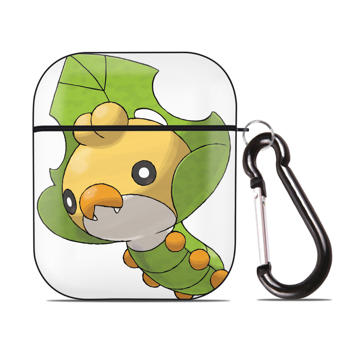 （画像用） ポケットモンスター Pokémon AirPods 第2世代保護ケース ハードシェル ブラック 耐衝撃・防指紋・カラビナ付き