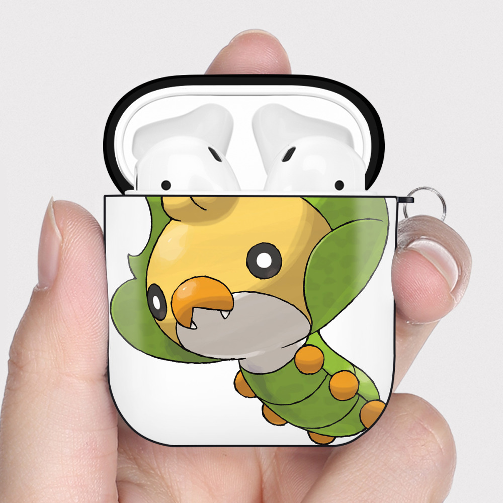 （画像用） ポケットモンスター Pokémon AirPods 第2世代保護ケース ハードシェル ブラック 耐衝撃・防指紋・カラビナ付き