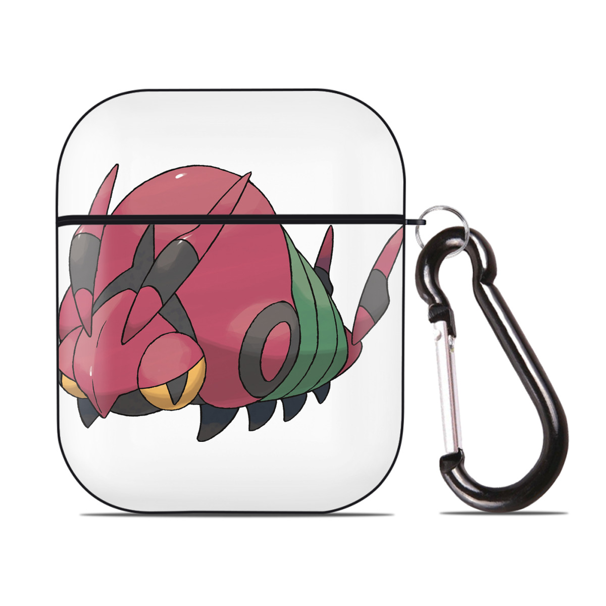 （画像用） ポケットモンスター Pokémon AirPods 第2世代保護ケース ハードシェル ブラック 耐衝撃・防指紋・カラビナ付き