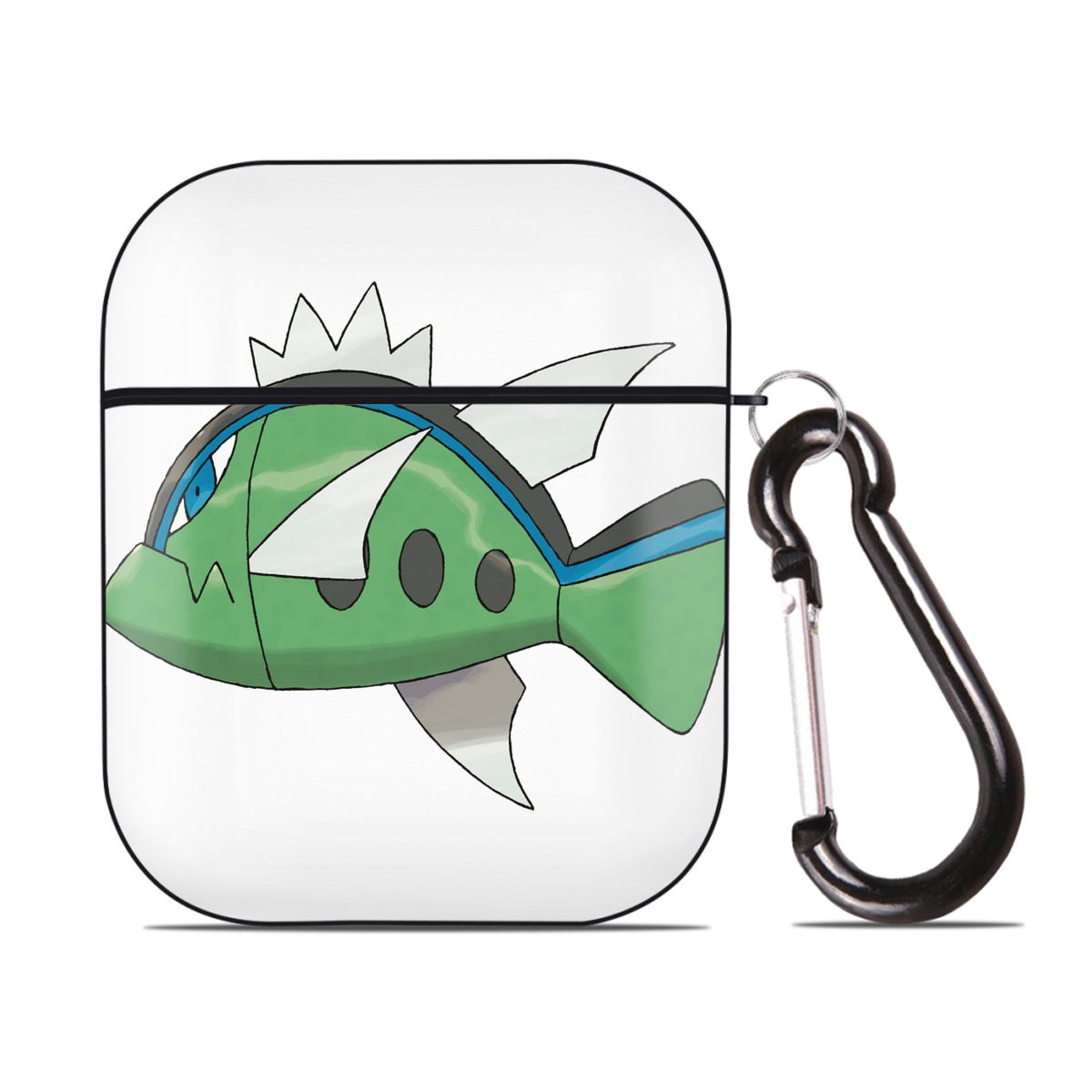 （画像用） ポケットモンスター Pokémon AirPods 第2世代保護ケース ハードシェル ブラック 耐衝撃・防指紋・カラビナ付き