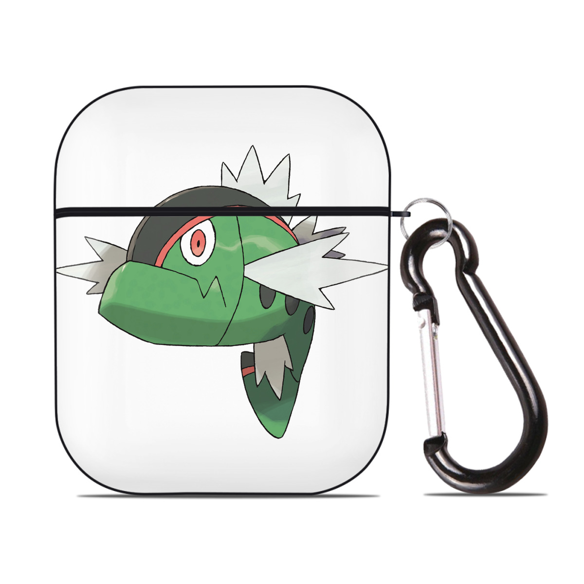 （画像用） ポケットモンスター Pokémon AirPods 第2世代保護ケース ハードシェル ブラック 耐衝撃・防指紋・カラビナ付き