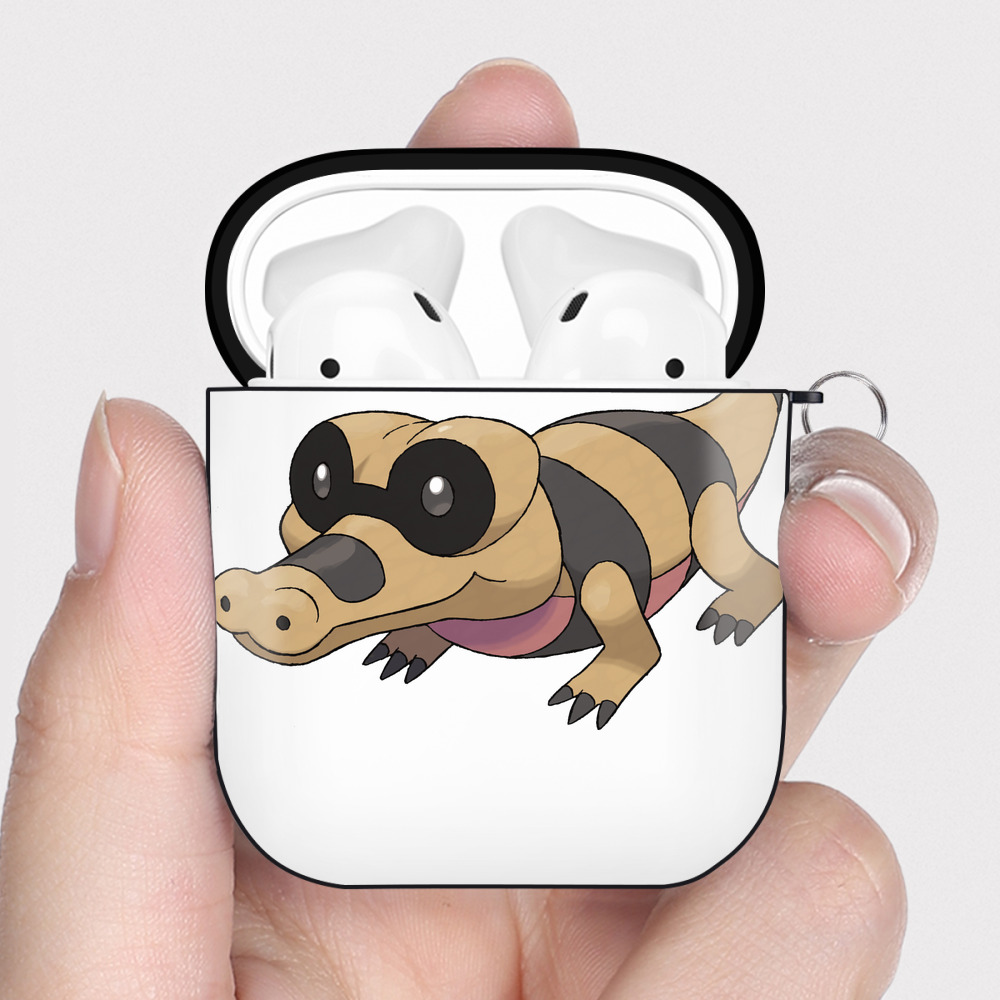 （画像用） ポケットモンスター Pokémon AirPods 第2世代保護ケース ハードシェル ブラック 耐衝撃・防指紋・カラビナ付き
