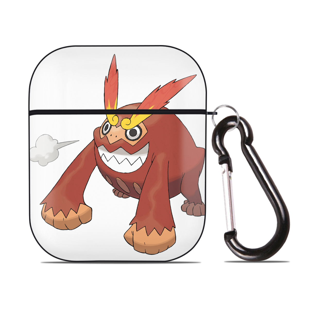 （画像用） ポケットモンスター Pokémon AirPods 第2世代保護ケース ハードシェル ブラック 耐衝撃・防指紋・カラビナ付き
