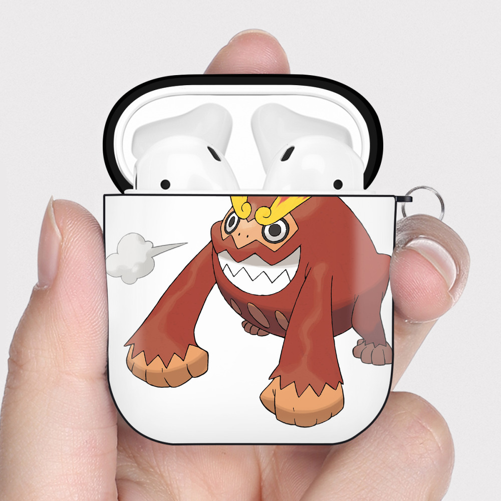 （画像用） ポケットモンスター Pokémon AirPods 第2世代保護ケース ハードシェル ブラック 耐衝撃・防指紋・カラビナ付き