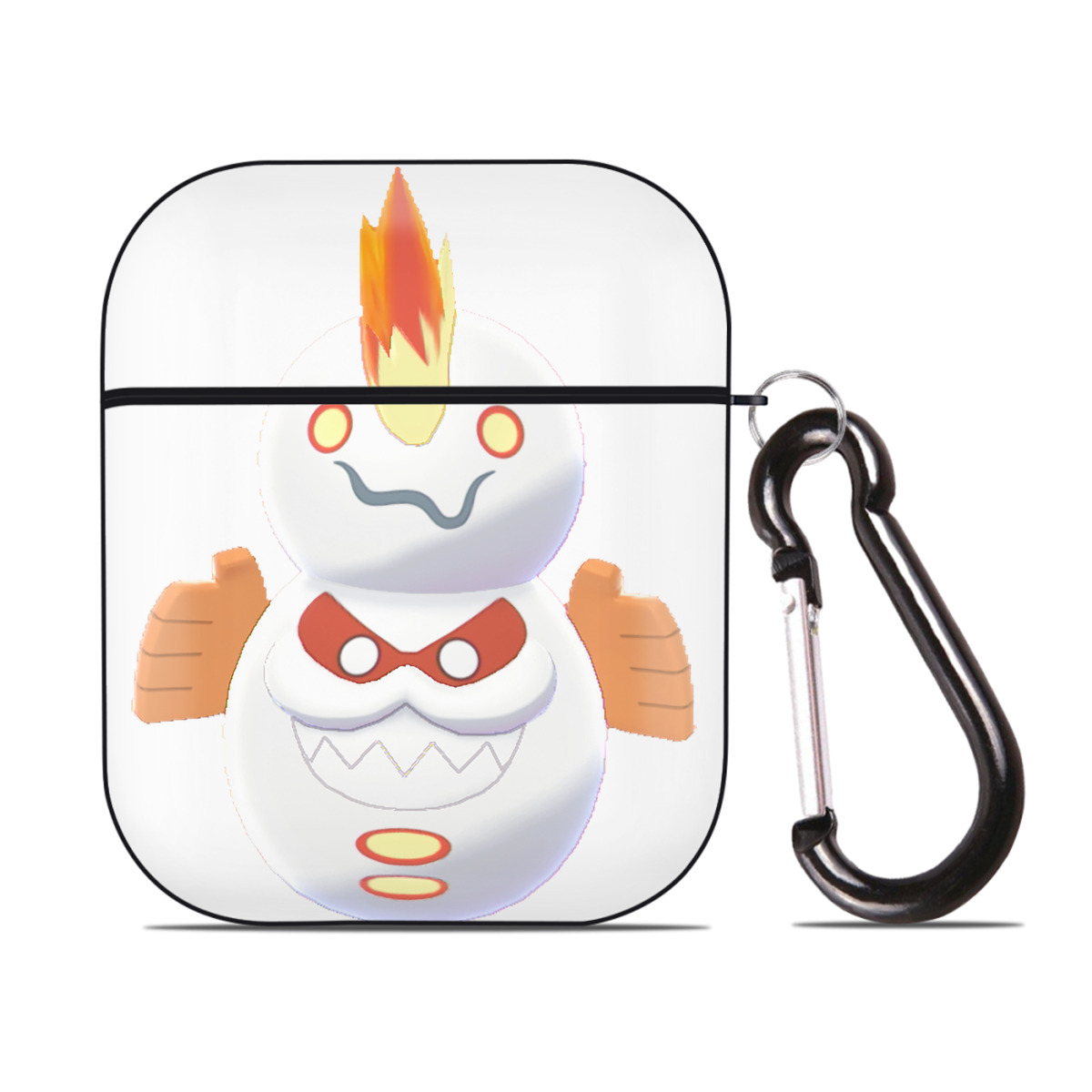 （画像用） ポケットモンスター Pokémon AirPods 第2世代保護ケース ハードシェル ブラック 耐衝撃・防指紋・カラビナ付き