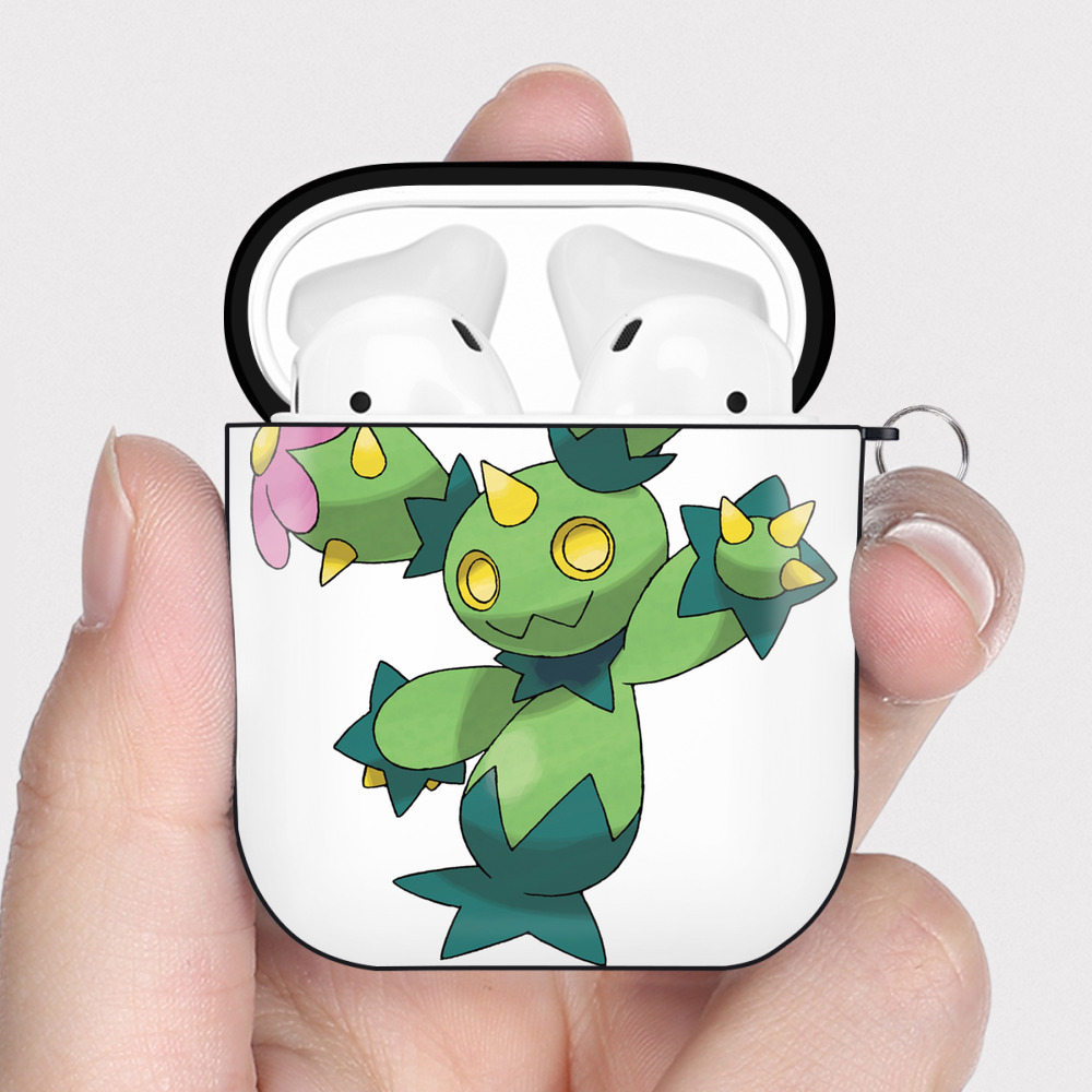 （画像用） ポケットモンスター Pokémon AirPods 第2世代保護ケース ハードシェル ブラック 耐衝撃・防指紋・カラビナ付き