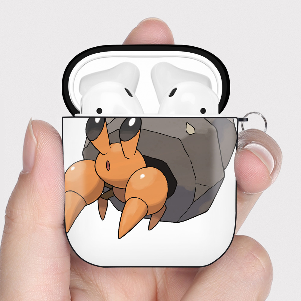 （画像用） ポケットモンスター Pokémon AirPods 第2世代保護ケース ハードシェル ブラック 耐衝撃・防指紋・カラビナ付き
