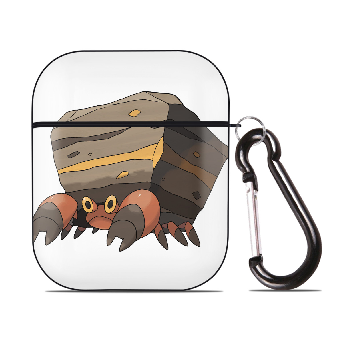 （画像用） ポケットモンスター Pokémon AirPods 第2世代保護ケース ハードシェル ブラック 耐衝撃・防指紋・カラビナ付き