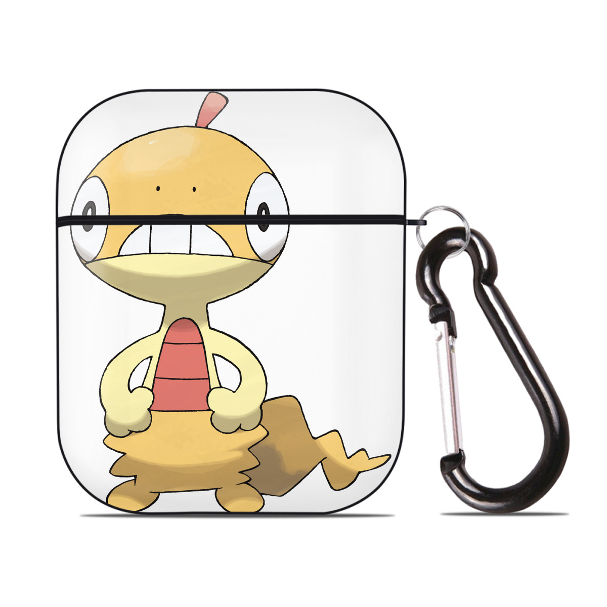 （画像用） ポケットモンスター Pokémon AirPods 第2世代保護ケース ハードシェル ブラック 耐衝撃・防指紋・カラビナ付き