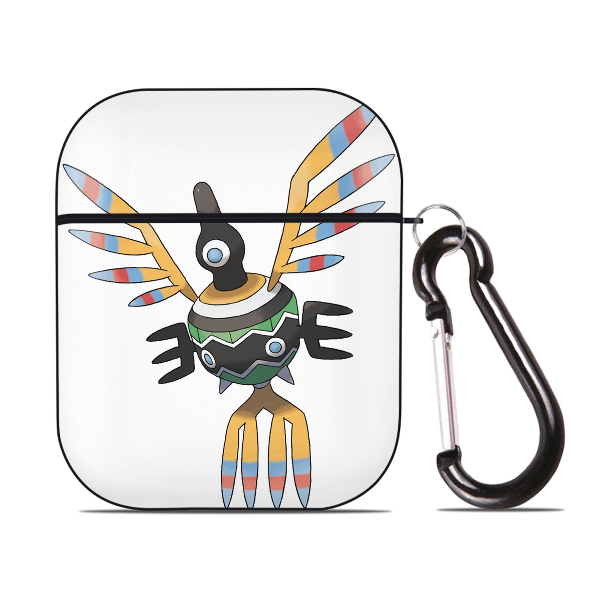 （画像用） ポケットモンスター Pokémon AirPods 第2世代保護ケース ハードシェル ブラック 耐衝撃・防指紋・カラビナ付き