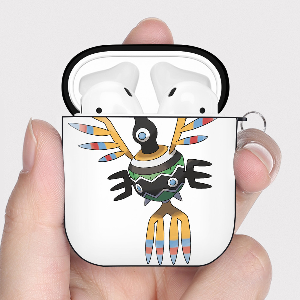 （画像用） ポケットモンスター Pokémon AirPods 第2世代保護ケース ハードシェル ブラック 耐衝撃・防指紋・カラビナ付き