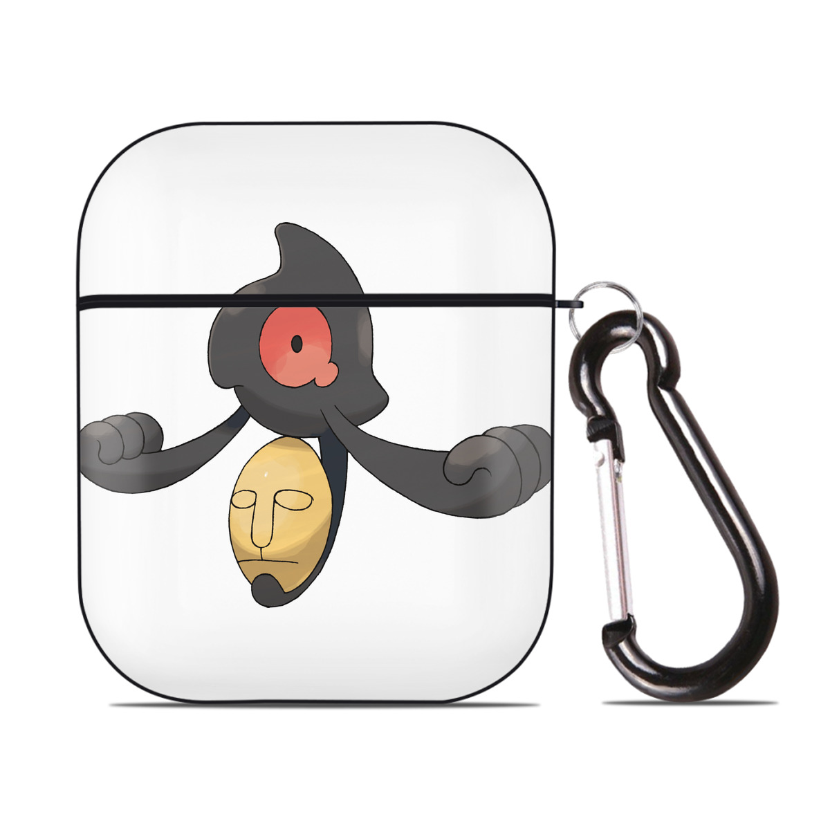 （画像用） ポケットモンスター Pokémon AirPods 第2世代保護ケース ハードシェル ブラック 耐衝撃・防指紋・カラビナ付き
