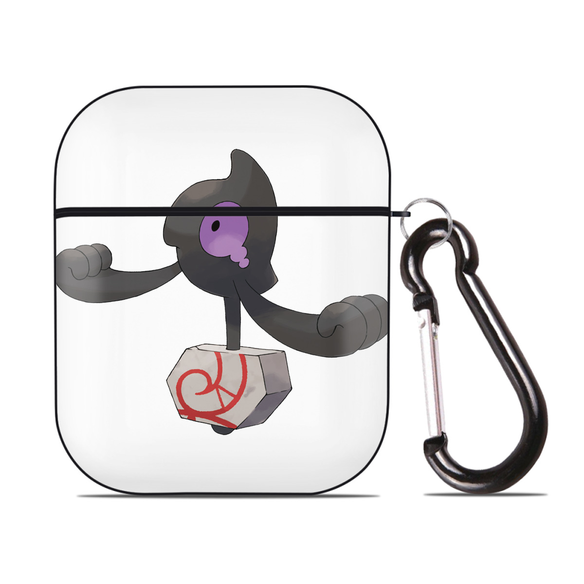 （画像用） ポケットモンスター Pokémon AirPods 第2世代保護ケース ハードシェル ブラック 耐衝撃・防指紋・カラビナ付き