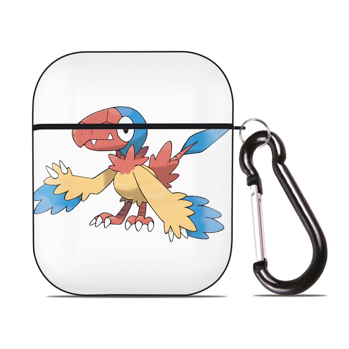 （画像用） ポケットモンスター Pokémon AirPods 第2世代保護ケース ハードシェル ブラック 耐衝撃・防指紋・カラビナ付き