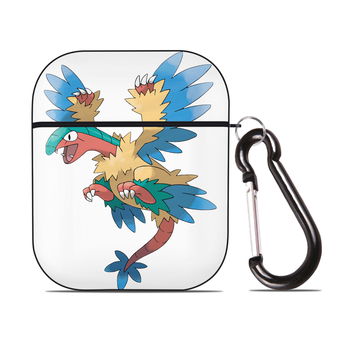 （画像用） ポケットモンスター Pokémon AirPods 第2世代保護ケース ハードシェル ブラック 耐衝撃・防指紋・カラビナ付き