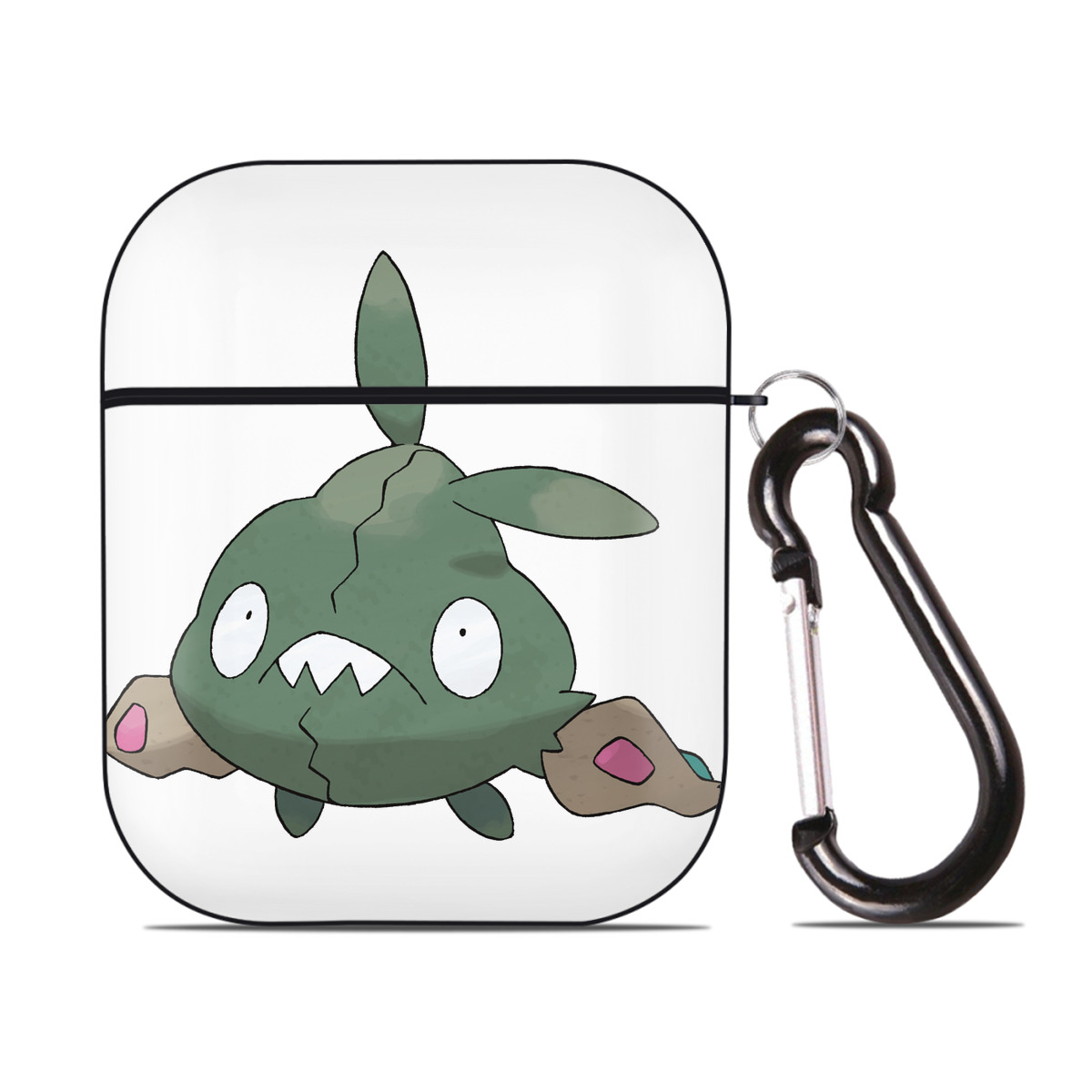 （画像用） ポケットモンスター Pokémon AirPods 第2世代保護ケース ハードシェル ブラック 耐衝撃・防指紋・カラビナ付き