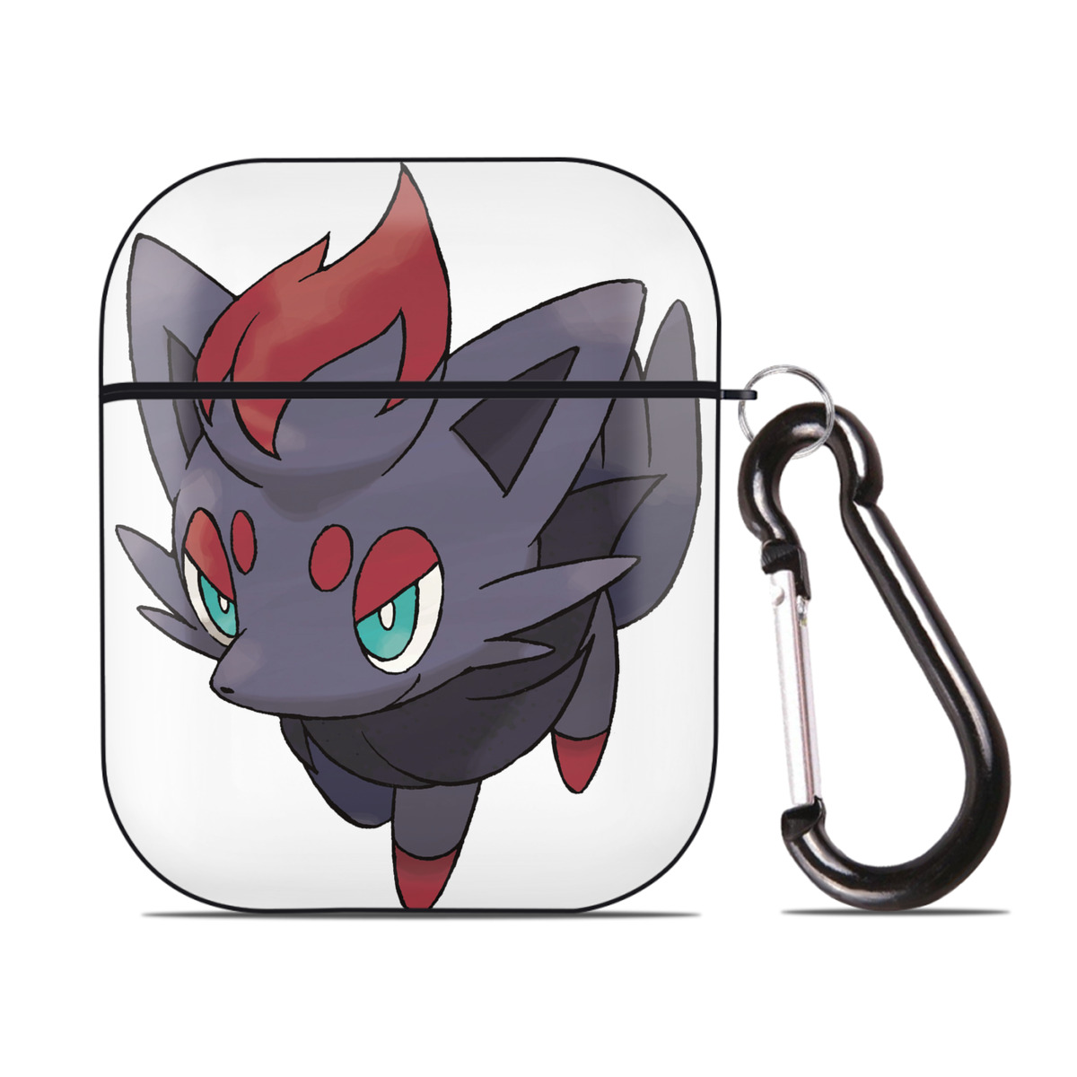 （画像用） ポケットモンスター Pokémon AirPods 第2世代保護ケース ハードシェル ブラック 耐衝撃・防指紋・カラビナ付き
