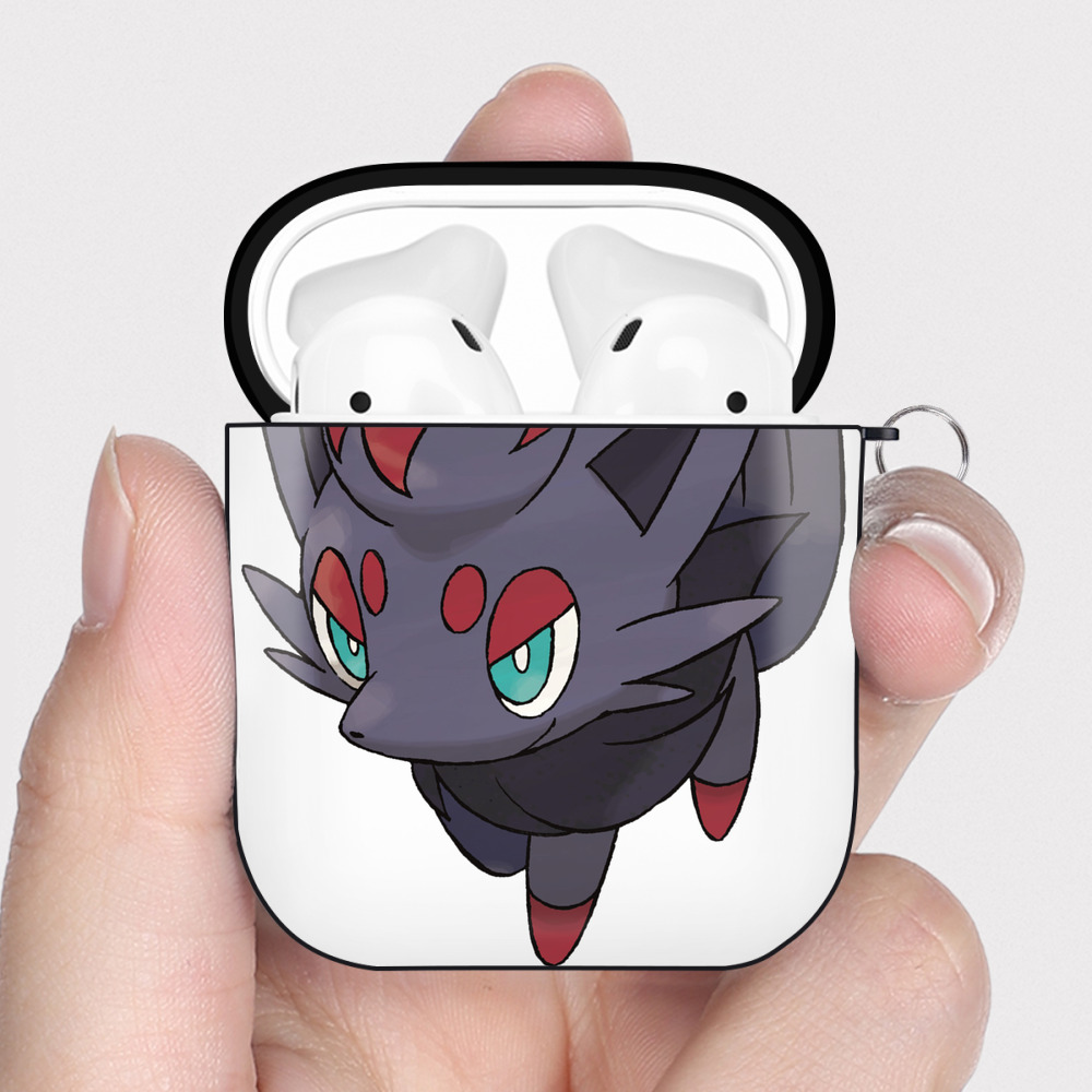 （画像用） ポケットモンスター Pokémon AirPods 第2世代保護ケース ハードシェル ブラック 耐衝撃・防指紋・カラビナ付き