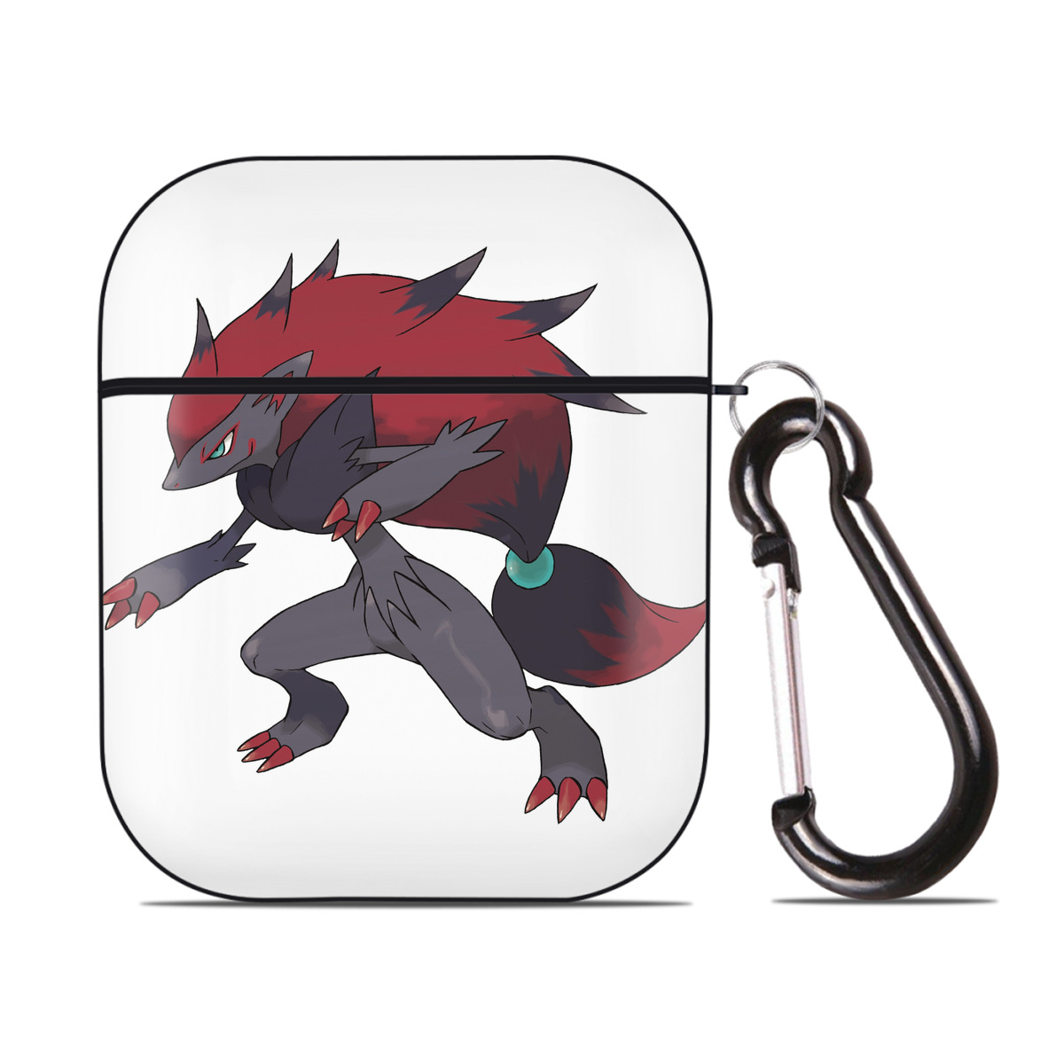 （画像用） ポケットモンスター Pokémon AirPods 第2世代保護ケース ハードシェル ブラック 耐衝撃・防指紋・カラビナ付き