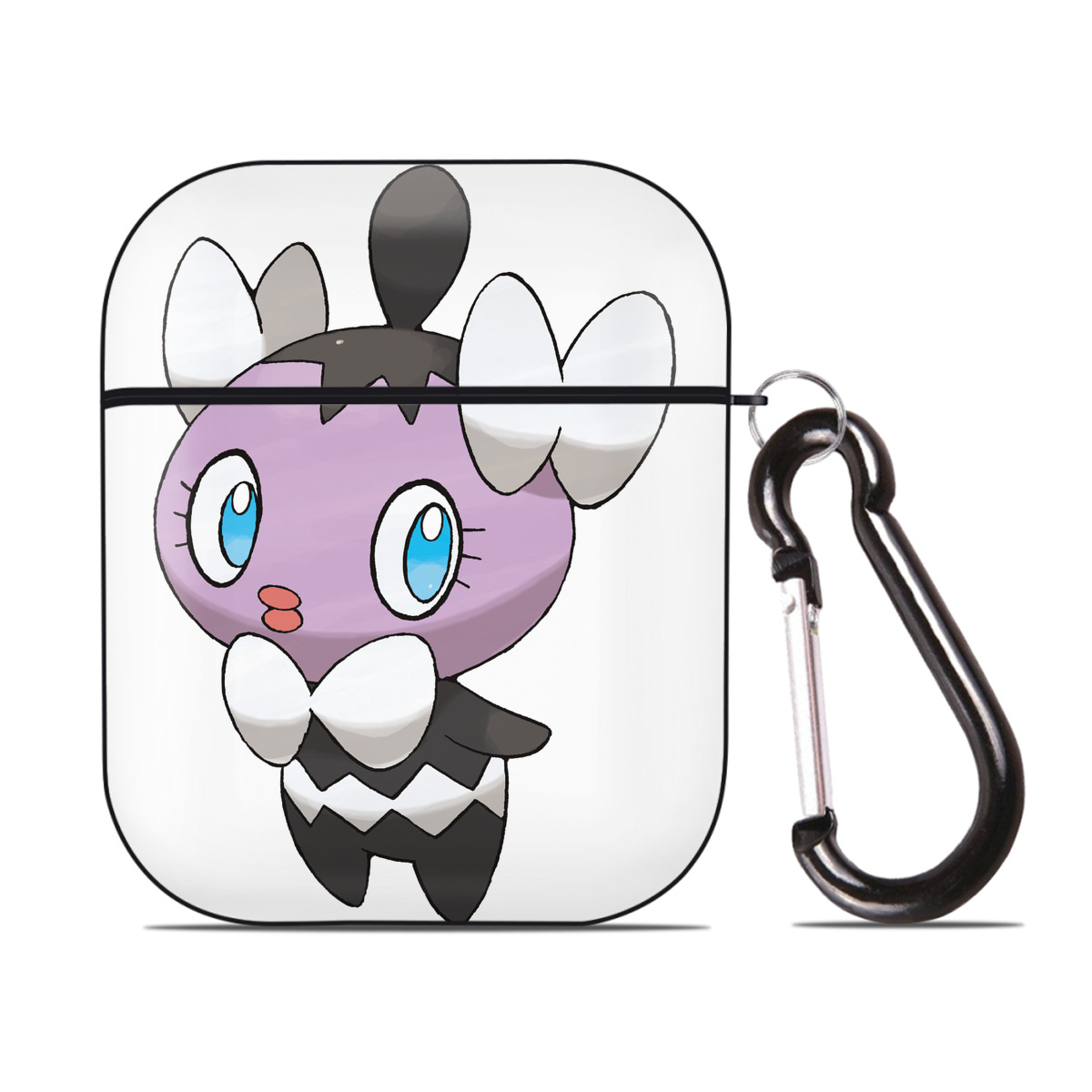 （画像用） ポケットモンスター Pokémon AirPods 第2世代保護ケース ハードシェル ブラック 耐衝撃・防指紋・カラビナ付き