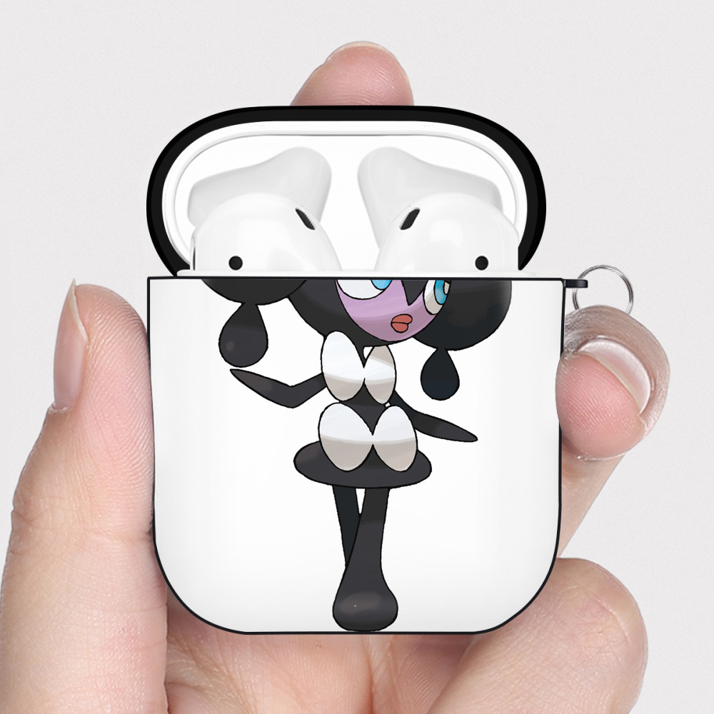 （画像用） ポケットモンスター Pokémon AirPods 第2世代保護ケース ハードシェル ブラック 耐衝撃・防指紋・カラビナ付き