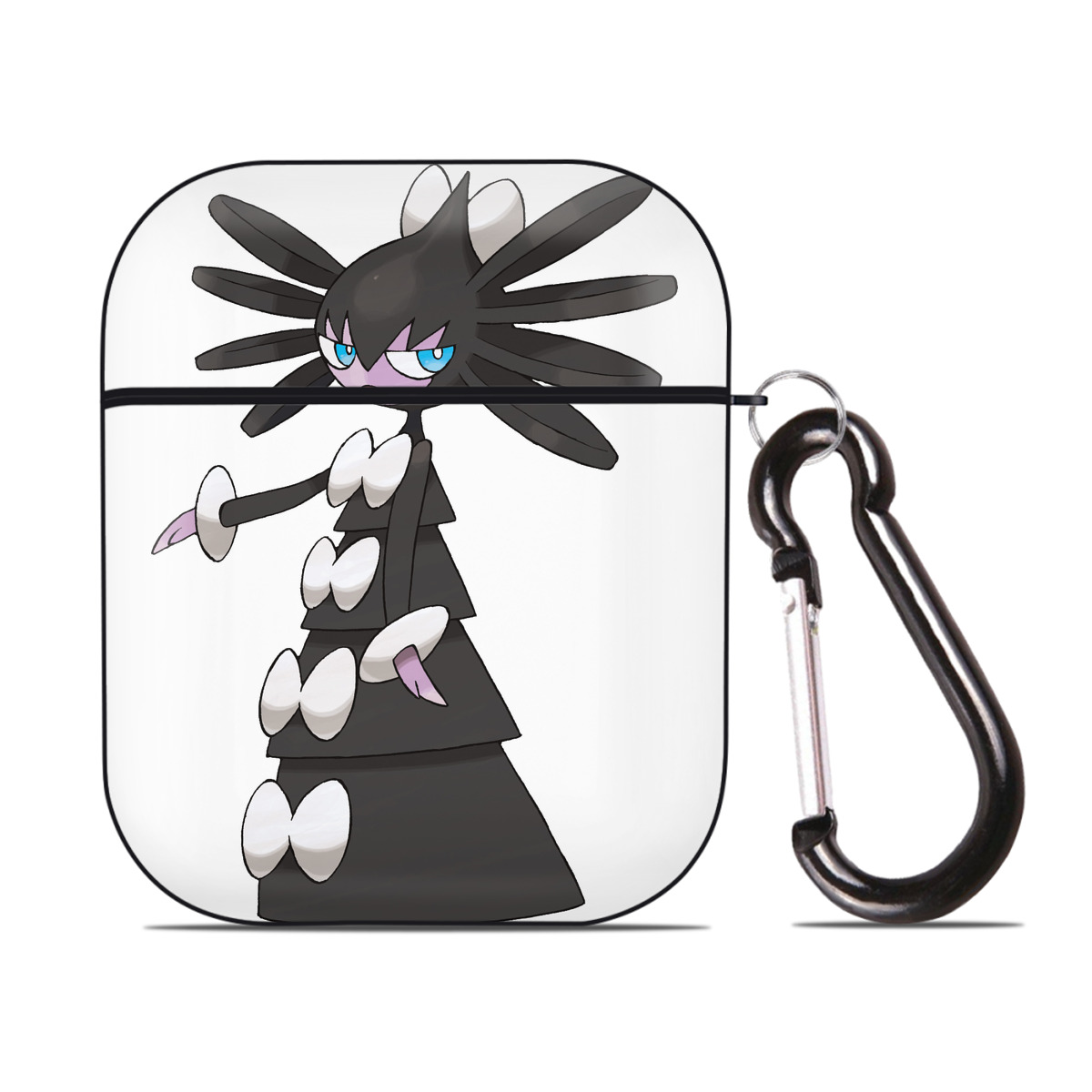 （画像用） ポケットモンスター Pokémon AirPods 第2世代保護ケース ハードシェル ブラック 耐衝撃・防指紋・カラビナ付き