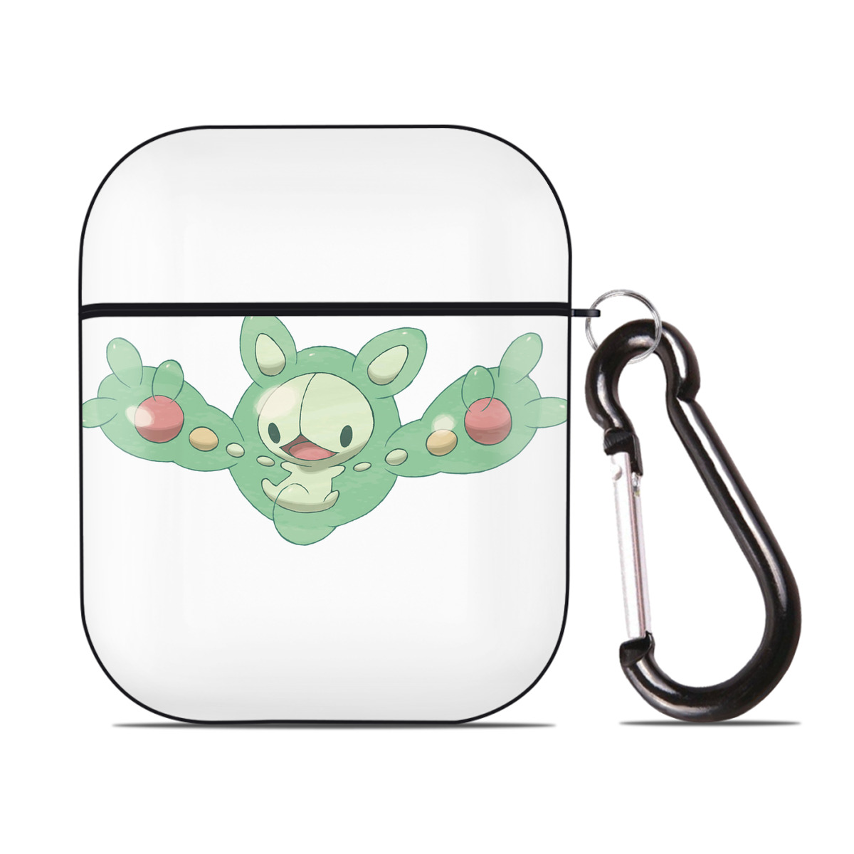 （画像用） ポケットモンスター Pokémon AirPods 第2世代保護ケース ハードシェル ブラック 耐衝撃・防指紋・カラビナ付き