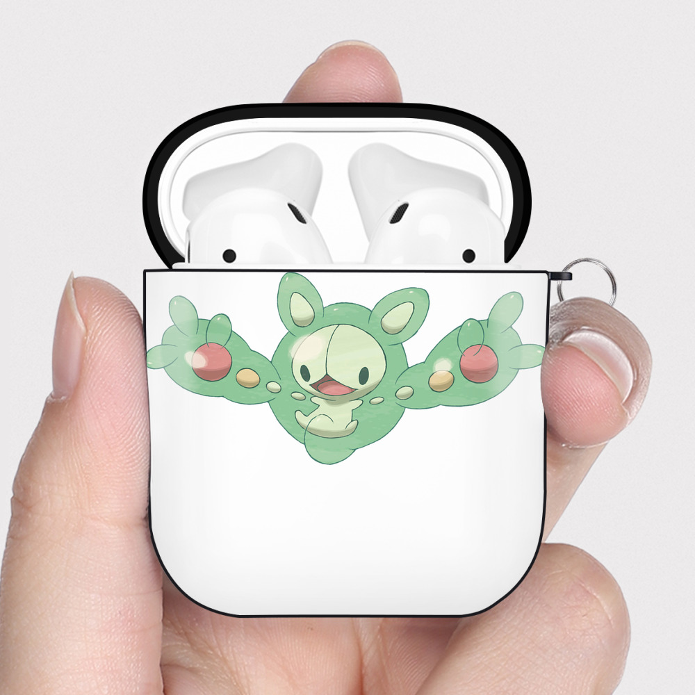 （画像用） ポケットモンスター Pokémon AirPods 第2世代保護ケース ハードシェル ブラック 耐衝撃・防指紋・カラビナ付き