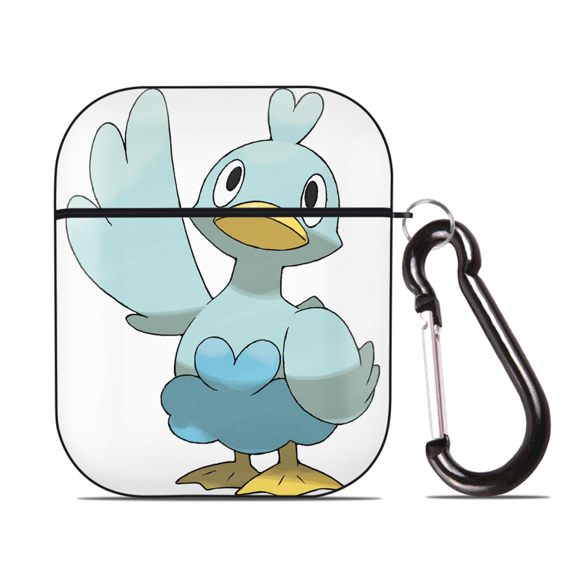 （画像用） ポケットモンスター Pokémon AirPods 第2世代保護ケース ハードシェル ブラック 耐衝撃・防指紋・カラビナ付き
