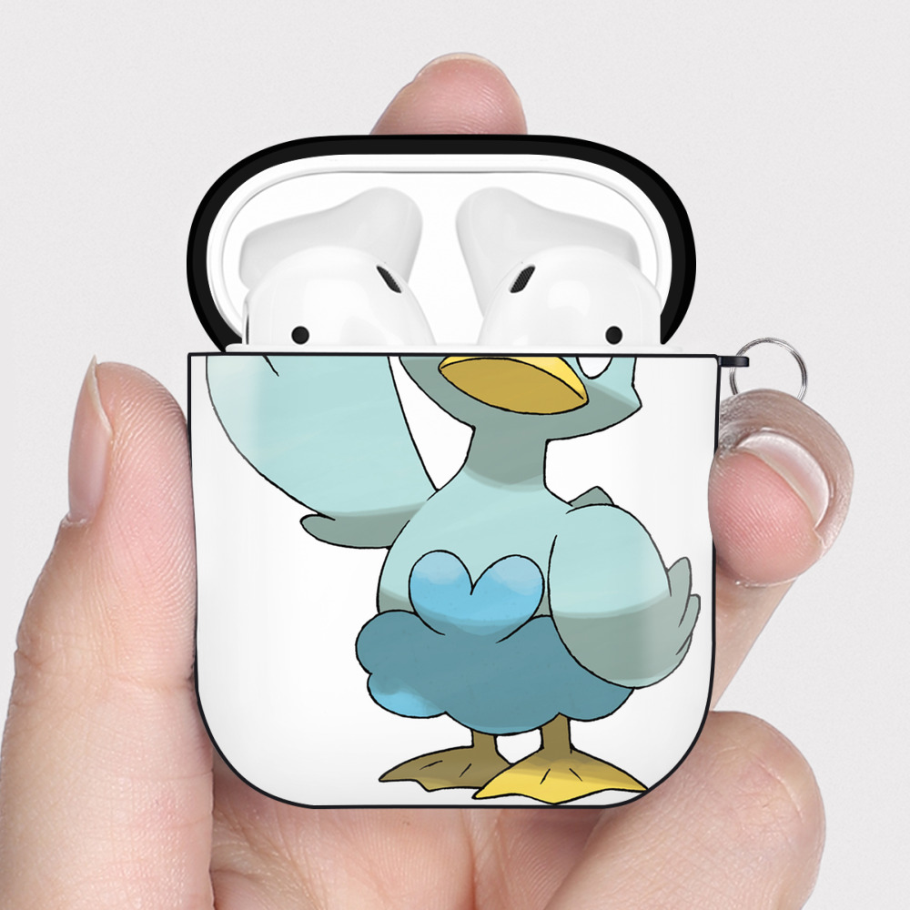 （画像用） ポケットモンスター Pokémon AirPods 第2世代保護ケース ハードシェル ブラック 耐衝撃・防指紋・カラビナ付き