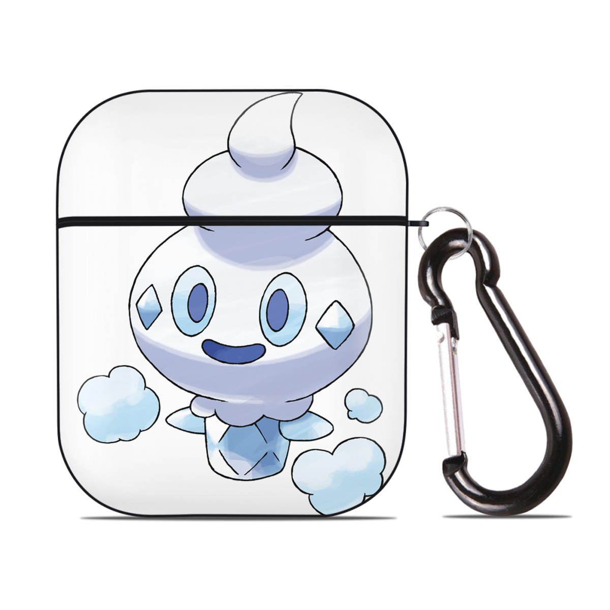 （画像用） ポケットモンスター Pokémon AirPods 第2世代保護ケース ハードシェル ブラック 耐衝撃・防指紋・カラビナ付き