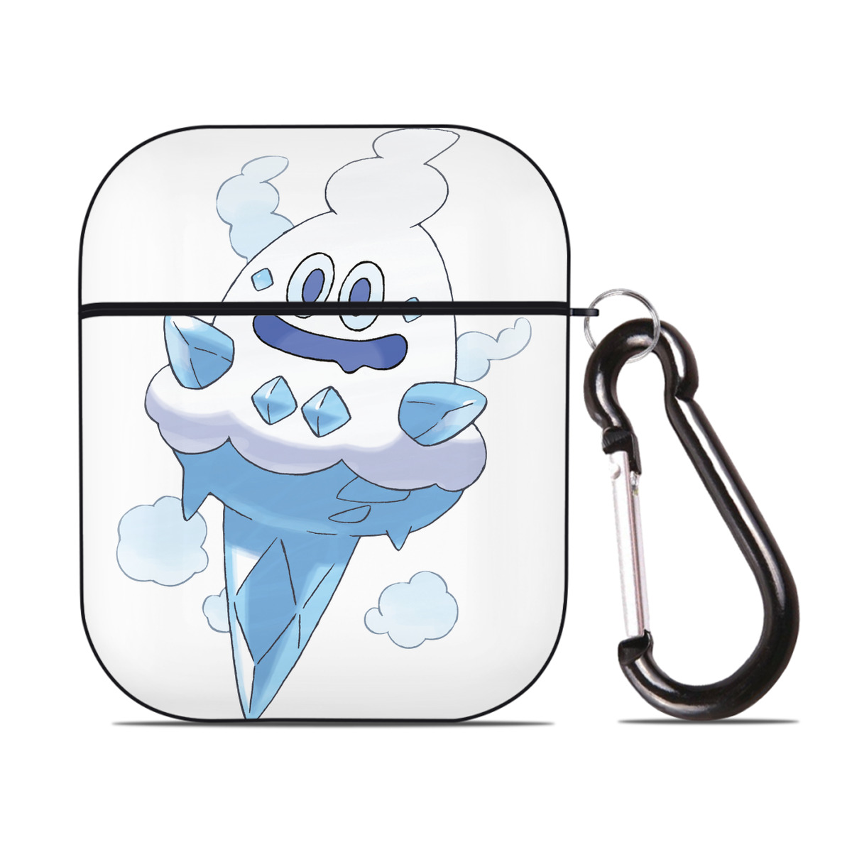 （画像用） ポケットモンスター Pokémon AirPods 第2世代保護ケース ハードシェル ブラック 耐衝撃・防指紋・カラビナ付き