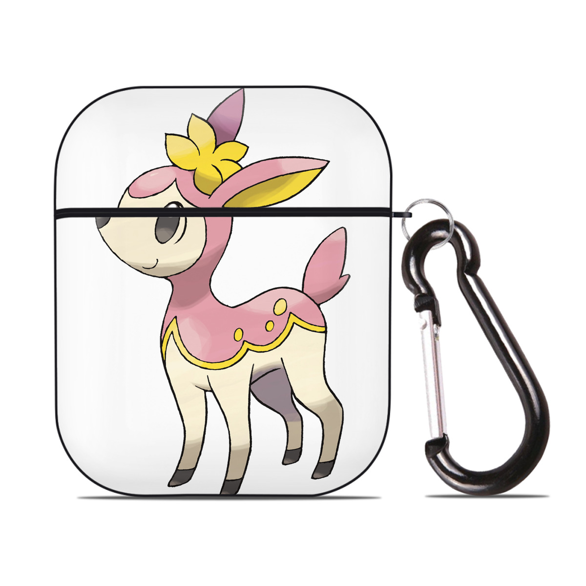 （画像用） ポケットモンスター Pokémon AirPods 第2世代保護ケース ハードシェル ブラック 耐衝撃・防指紋・カラビナ付き