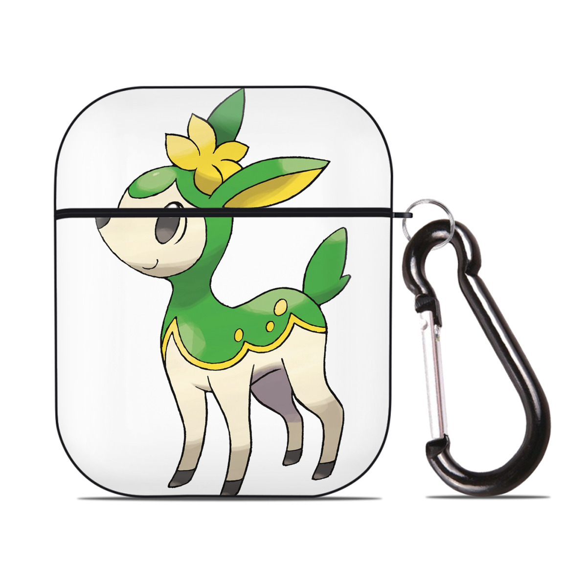 （画像用） ポケットモンスター Pokémon AirPods 第2世代保護ケース ハードシェル ブラック 耐衝撃・防指紋・カラビナ付き