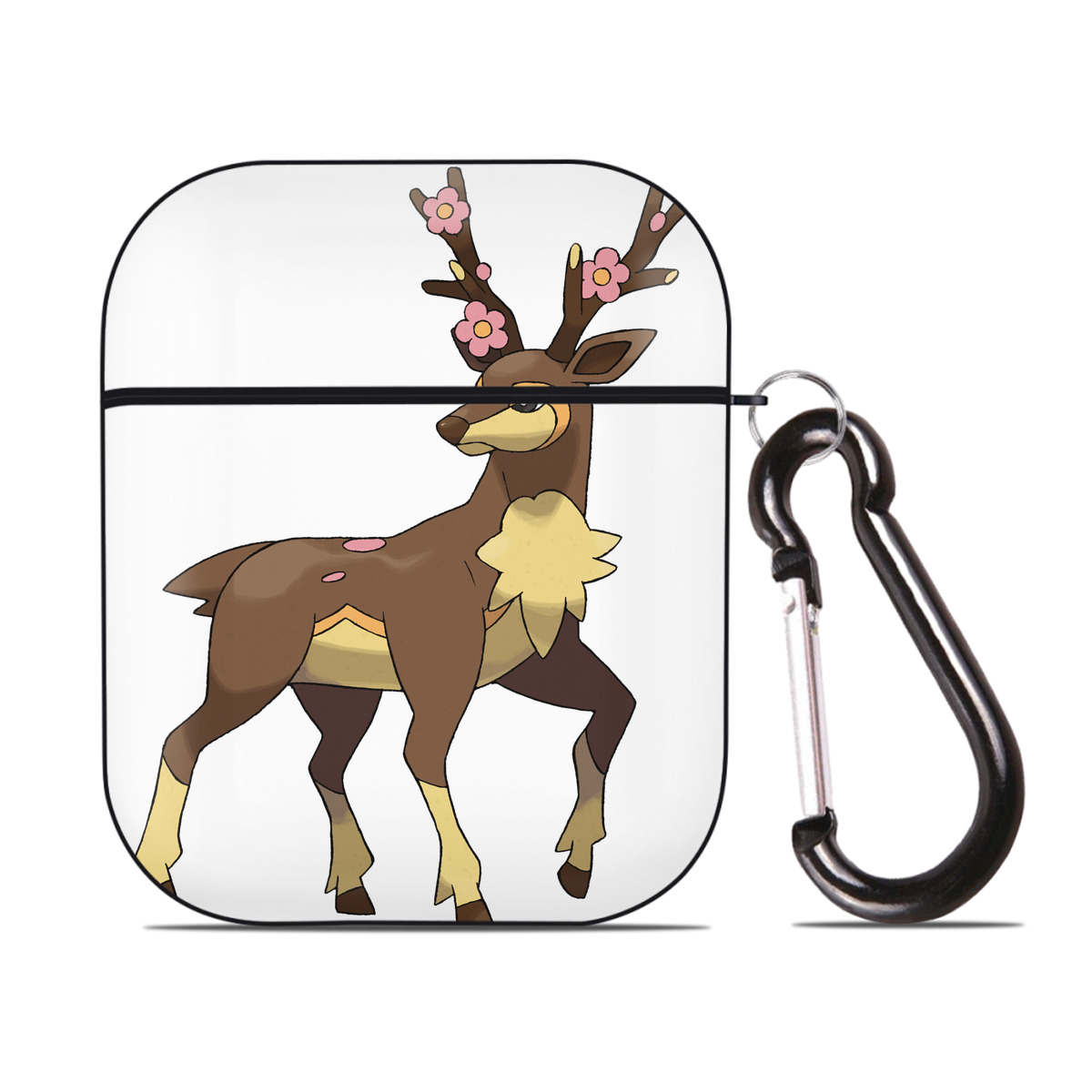 （画像用） ポケットモンスター Pokémon AirPods 第2世代保護ケース ハードシェル ブラック 耐衝撃・防指紋・カラビナ付き