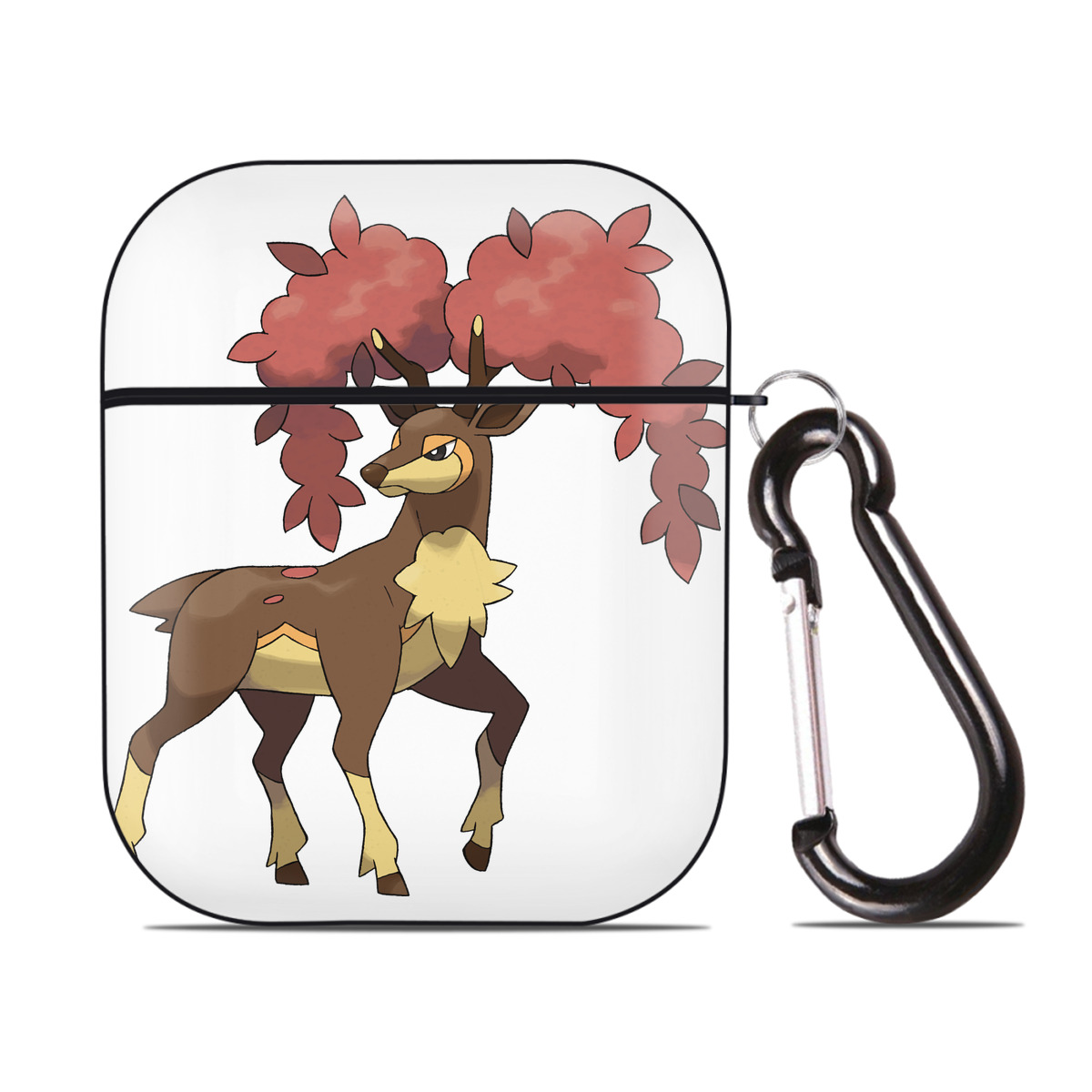 （画像用） ポケットモンスター Pokémon AirPods 第2世代保護ケース ハードシェル ブラック 耐衝撃・防指紋・カラビナ付き