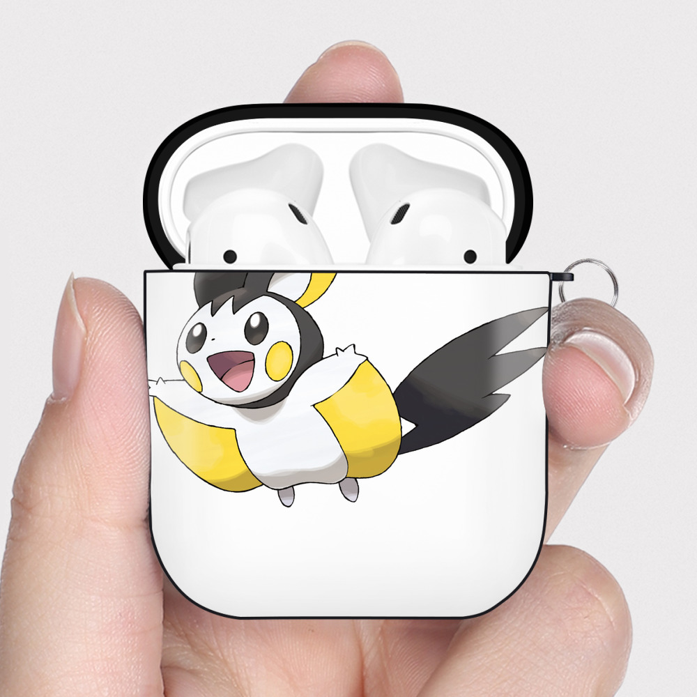 （画像用） ポケットモンスター Pokémon AirPods 第2世代保護ケース ハードシェル ブラック 耐衝撃・防指紋・カラビナ付き