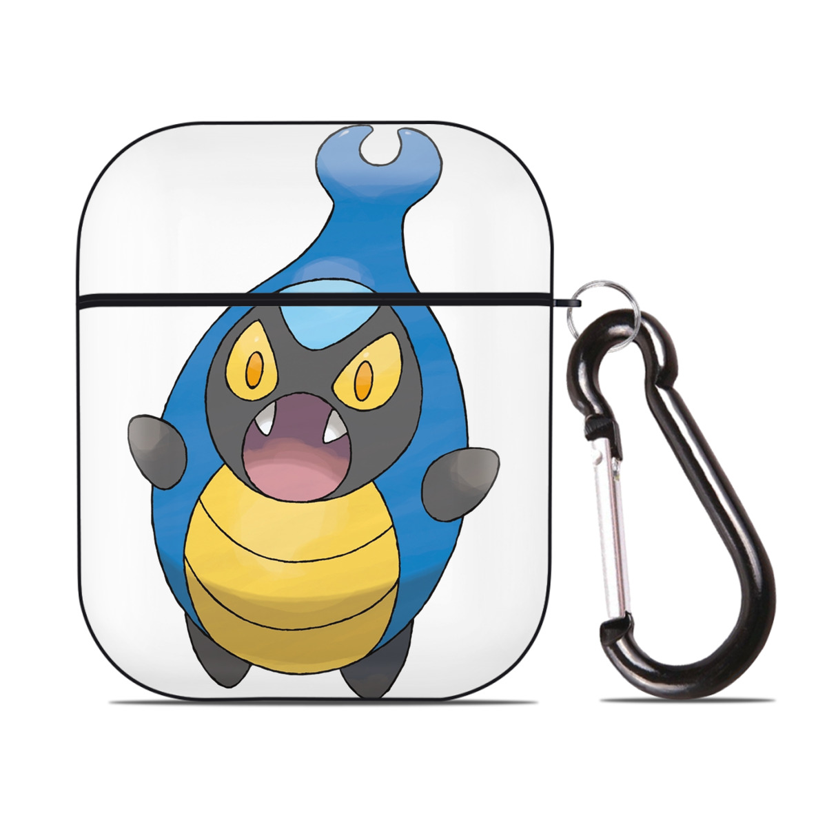 （画像用） ポケットモンスター Pokémon AirPods 第2世代保護ケース ハードシェル ブラック 耐衝撃・防指紋・カラビナ付き